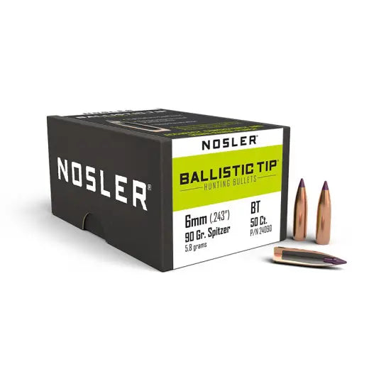 Geschosse Nosler Ballistic Tip Hunting 6mm, dia .243, 90grs