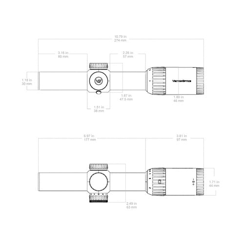 Vector Optics - Constantine 1-8x24 RAR Zielfernrohr - 30 mm - Erste Schärfeebene - SCFF-60