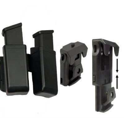 ESP - Doppelmagazintasche für 9 mm / .40 mit UBC-01 Gürtelbefestigung - MH-MH-04 BK