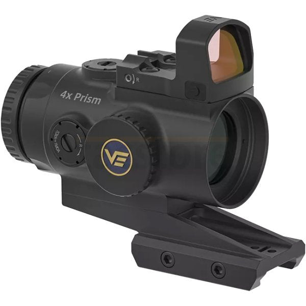 Vector Optics Paragon 4x24 Mini Prism Scope & Frenzy 1x17x24 Green Dot Kit - Black