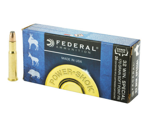 Federal Büchsenmunition 11,00g Soft Point Flat Nose .32 WIN Special Power Shok