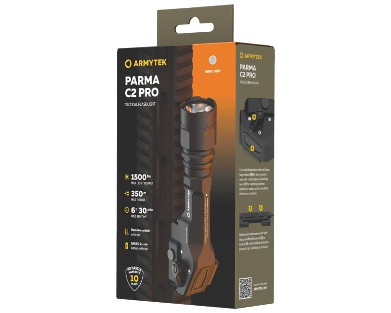 Armytek Parma C2 Pro Black weapon flashlight - 1500 lumens
