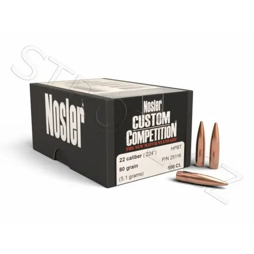 Geschosse Nosler Custom Competition .22 cal, dia .224, 80grs