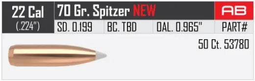 Geschosse Nosler AccuBond .22 cal, dia .224, 70grs