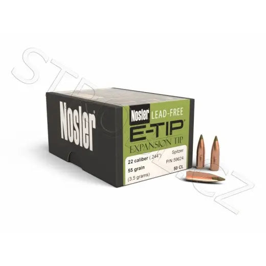 Bleifrei Geschosse Nosler E-Tip .22 cal, dia .224, 55grs