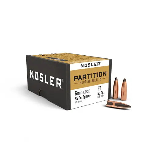Geschosse Nosler Partition 6mm, dia .243, 85grs