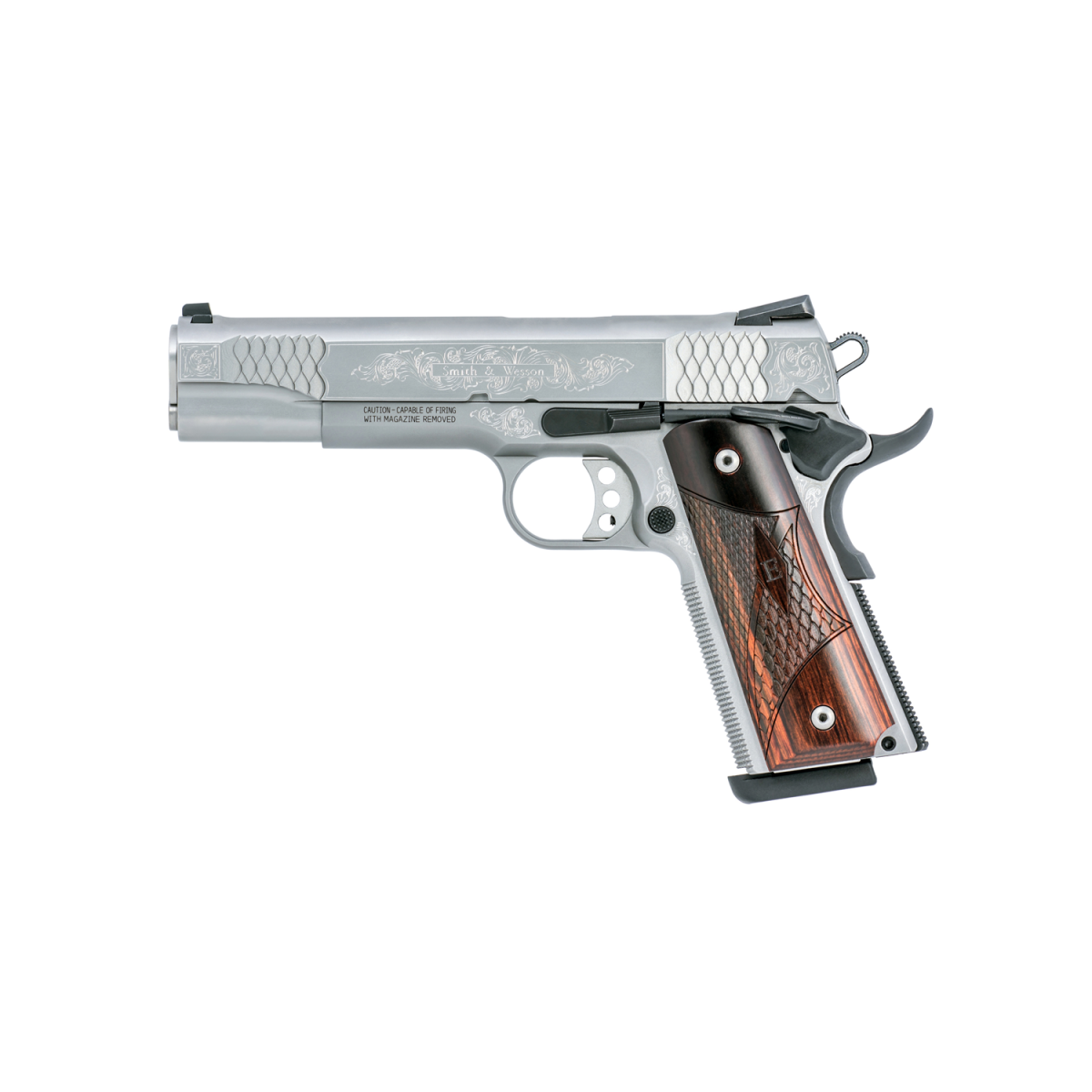 Smith & Wesson Pistole SW1911 Engraved .45 Auto Silber