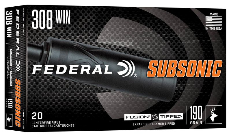 Federal Büchsenmunition .308 Win. 12,30g Fusion Tipped Subsonic
