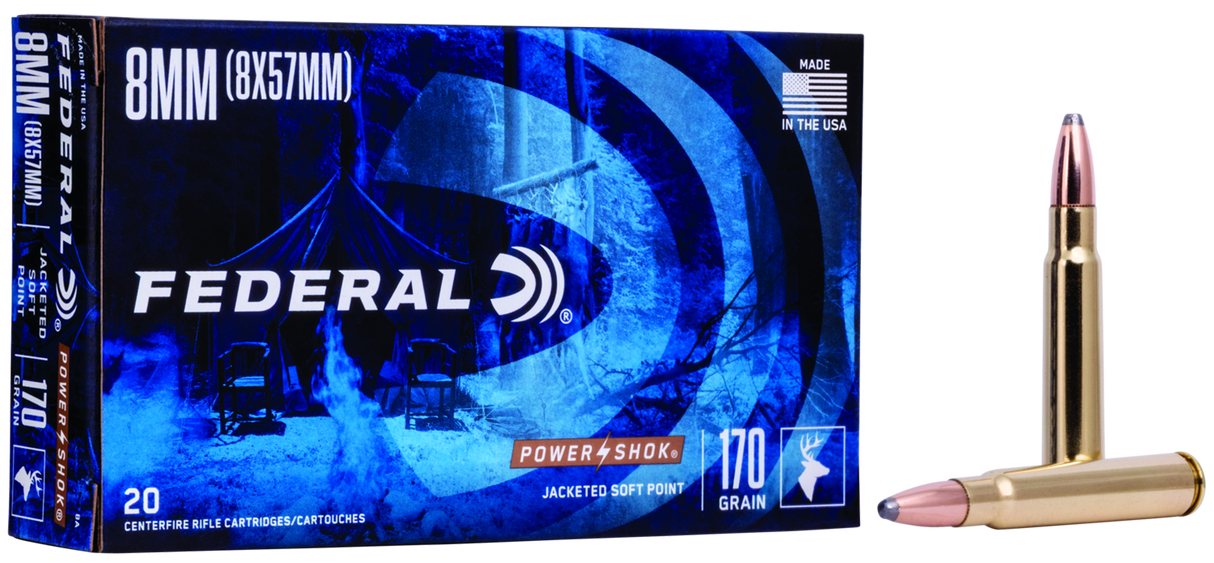 Federal Büchsenmunition 8 x 57 IS 11g Jacketed Soft Point Power Shok