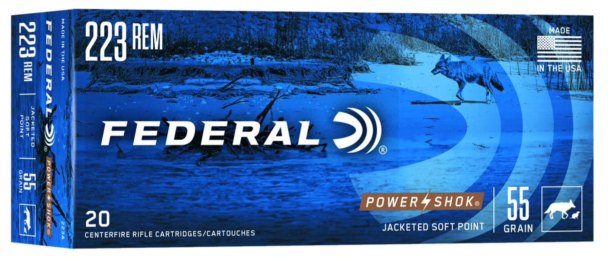 Federal Büchsenmunition .223 Rem 3,6g Jacketed Soft Point Power Shok