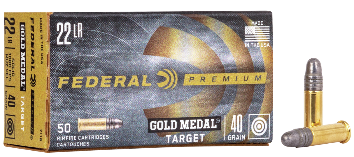 Federal Kleinkalibermunition Gold Medal .22 LR 2,60g Lead Round Nose Target Subsonic