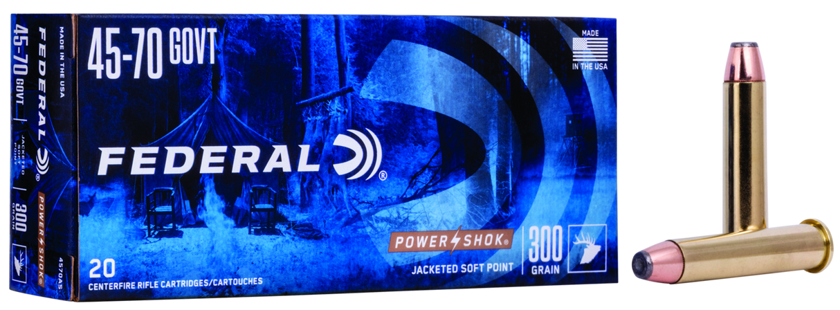 Federal Büchsenmunition .45-70 Gov 19,4g Jacketed Soft Point Power Shok