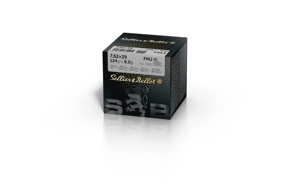 Sellier & Bellot Büchsenmunition 7,62 x 39 8g Full Metal Jacket Schüttpackung mit 50 Stück