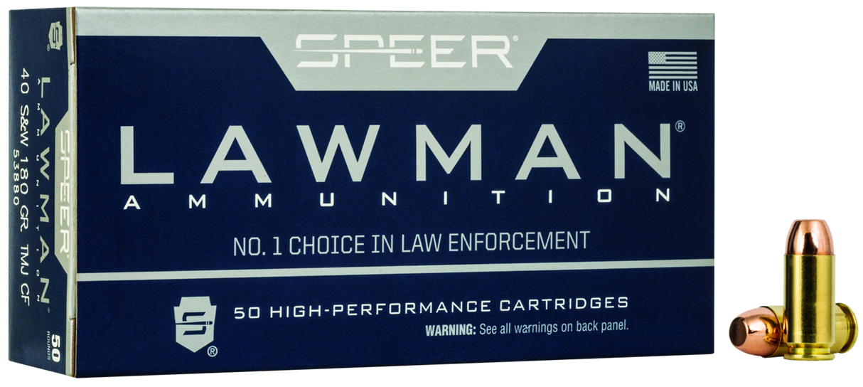 Speer Pistolenmunition Lawman .40 S&W 11,7g Total Metal Jacket Handgun Clean-Fire Training