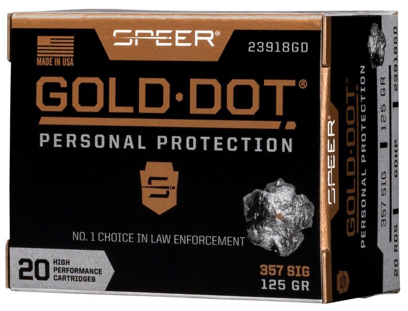 Speer Pistolenmunition Gold Dot .357 SIG 8,1g Gold Dot Hollow Point