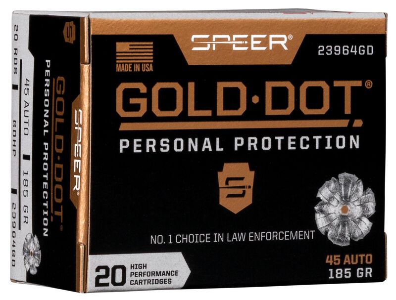 Speer Pistolenmunition Gold Dot .45 Auto 12,00g Gold Dot Hollow Point