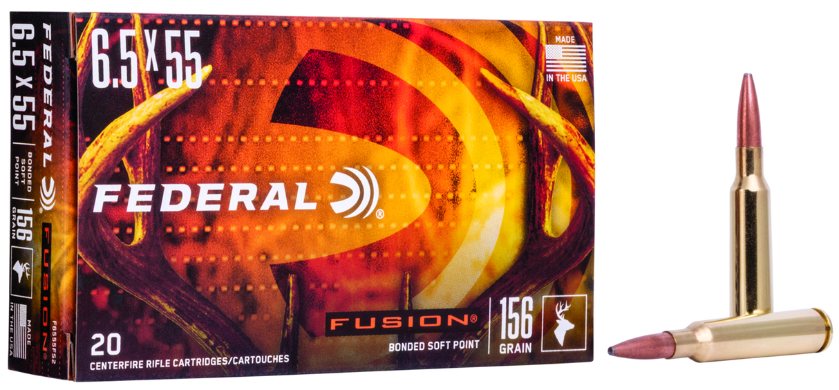 Federal Büchsenmunition 6,5 x 55 SE 10,1g Fusion Soft Point
