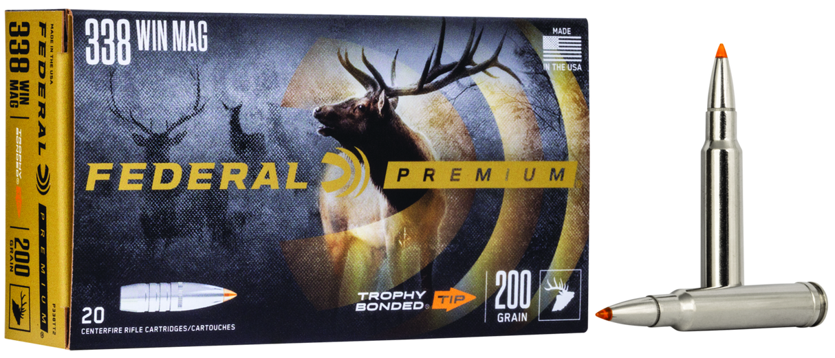 Federal Büchsenmunition Premium .338 Win. Mag. 13g Trophy Bonded Tip Vital Shok
