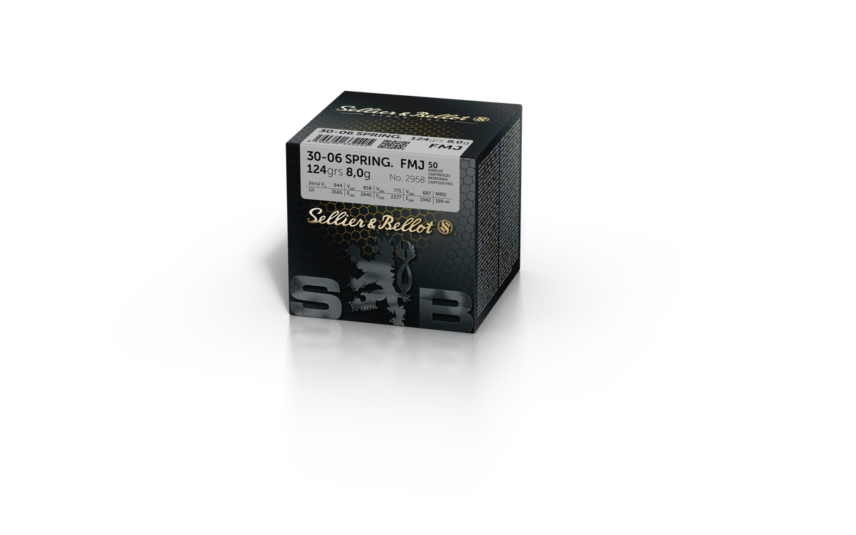 Sellier & Bellot Büchsenmunition .30-06 Spring 8g Full Metal Jacket Schüttpackung mit 50 Stück