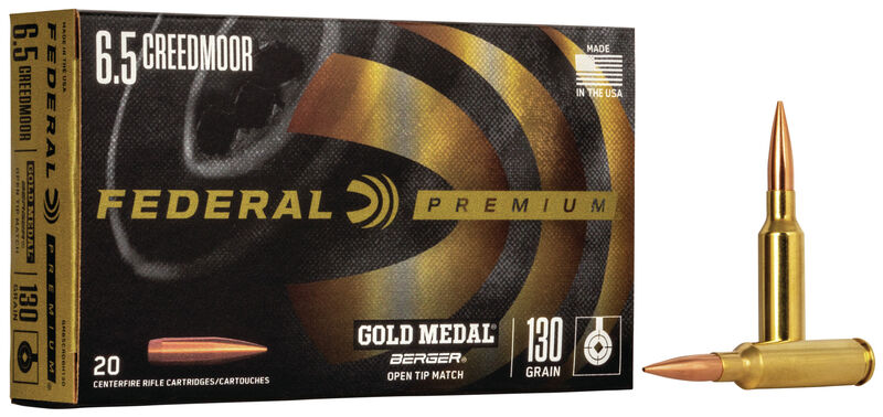 Federal Büchsenmunition Gold Medal 6,5 mm Creedmoor 8,4g Berger AR Hybrid Open Tip Match