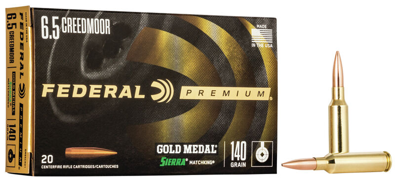 Federal Büchsenmunition Gold Medal 6,5 mm Creedmoor 9,1g Sierra Matchking Boat Tail Hollow Point