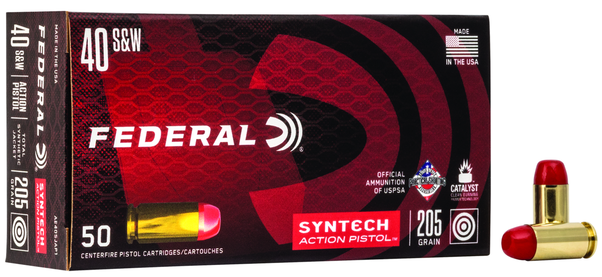 Federal Pistolenmunition American Eagle .40 S&W 13,3g Syntech Jacket Flat Nose Syntech Action Pi