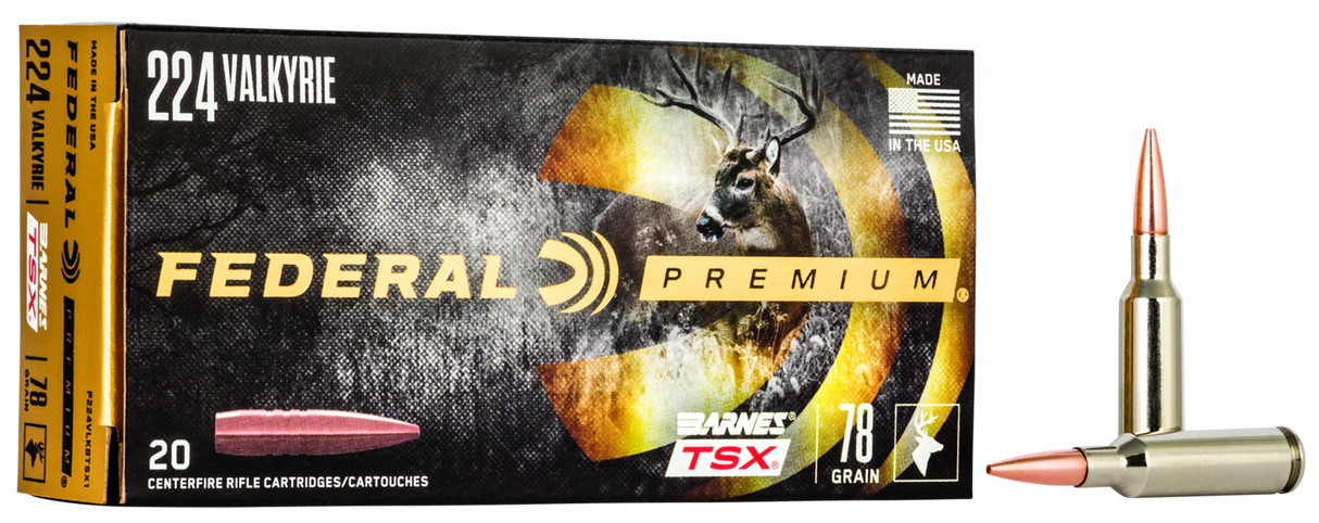 Federal Büchsenmunition Premium .224 Valkyrie 5,1g Barnes Triple-Shock X Bullet (TSX)