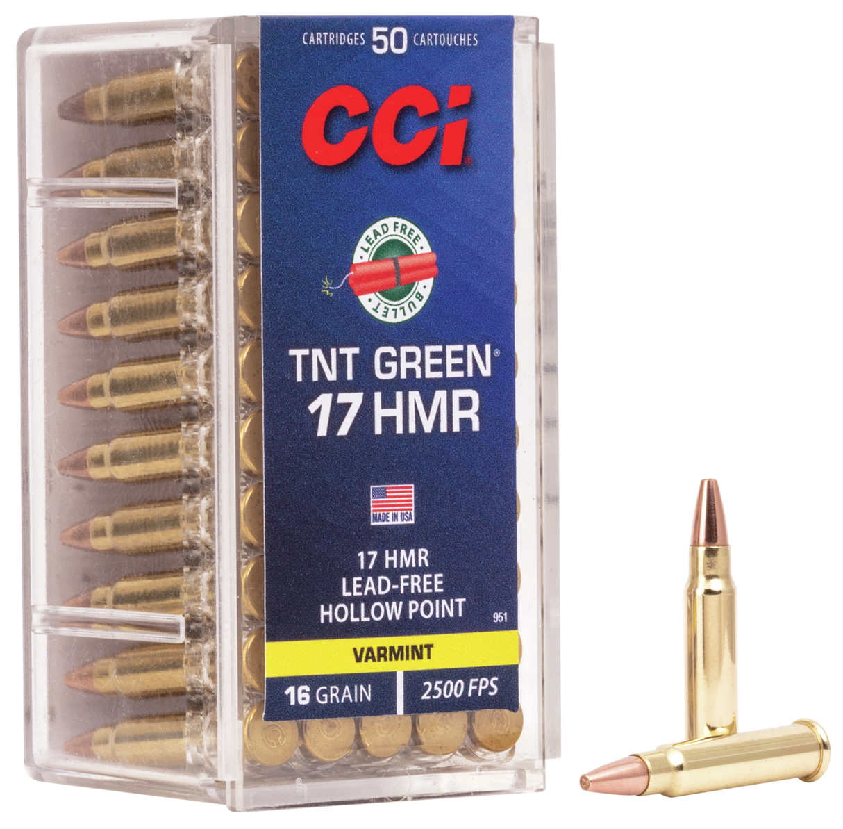 CCI Kleinkalibermunition .17 HMR 1g Speer TNT Green Hollow Point