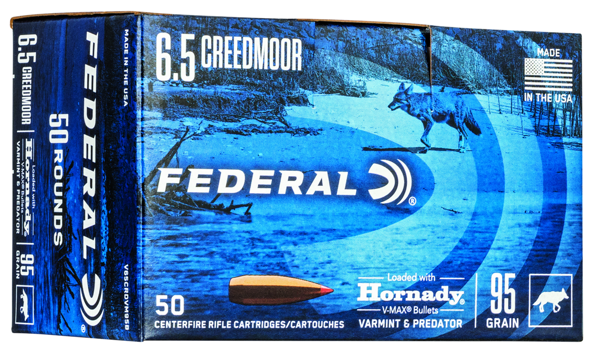 Federal Büchsenmunition 6,5 mm Creedmoor 6,2g Hornady V-Max