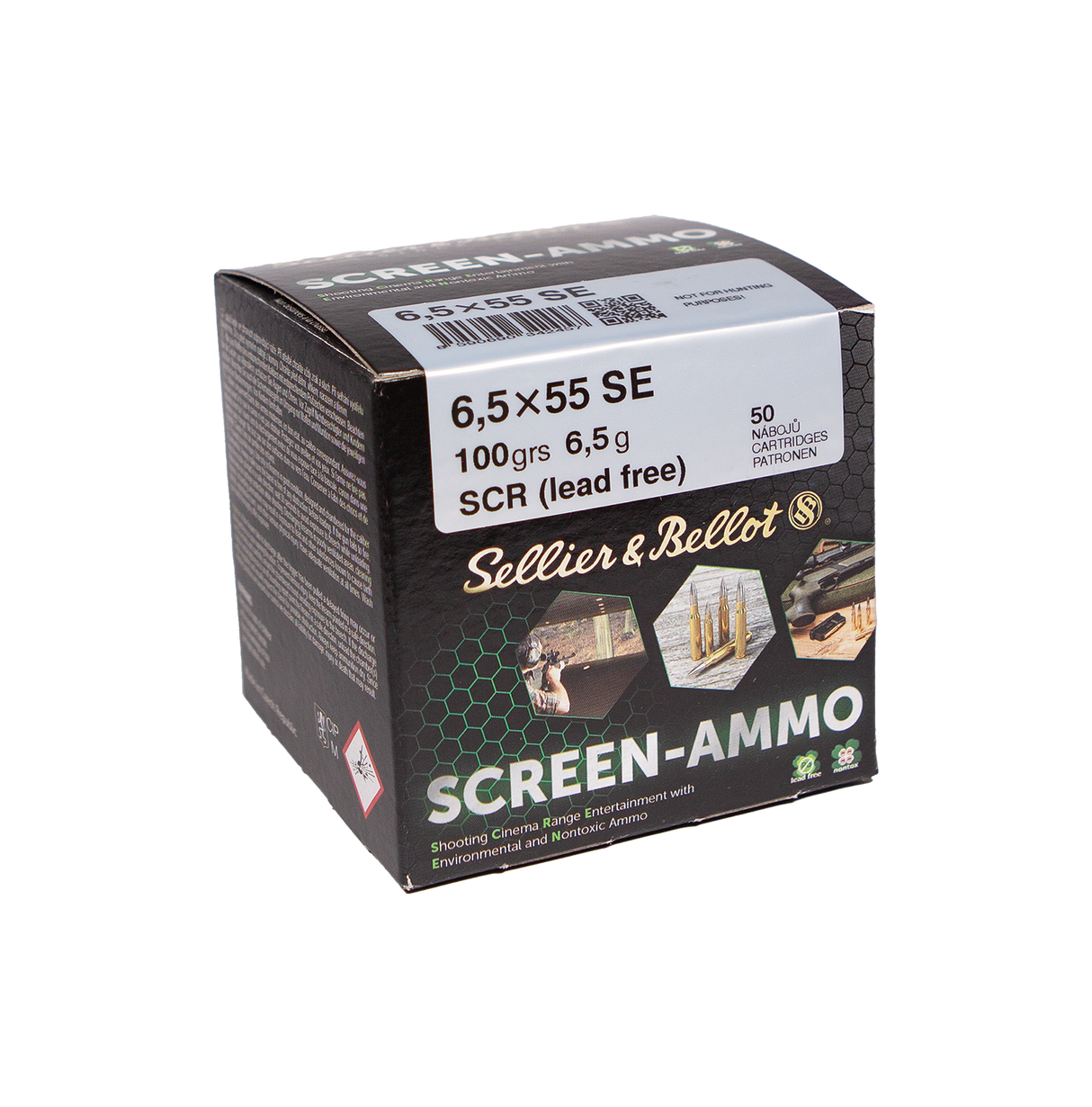 Sellier & Bellot Büchsenmunition SCREEN-Ammo 6,5 x 55 SE 6,5g Screen (Lead Free) Schüttpackung m