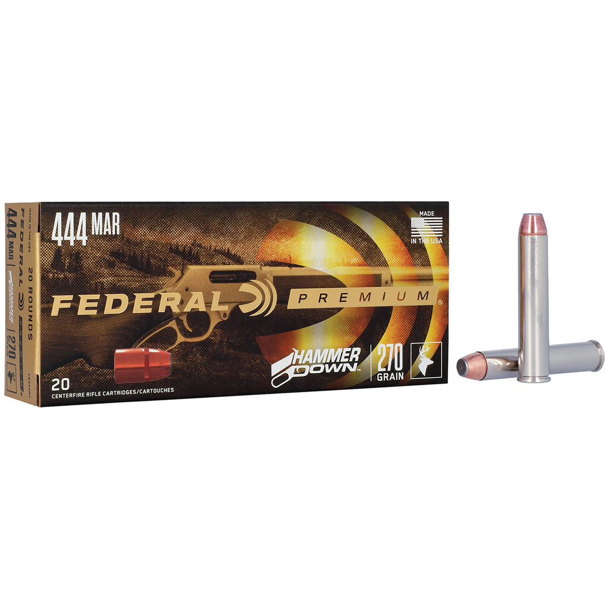 Federal Büchsenmunition Premium .444 Marlin 17,50g Bonded Soft Point Hammer Down