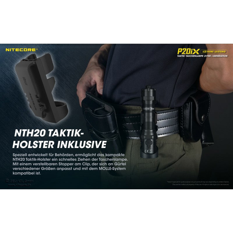 NiteCore® Taschenlampe P20ix inkl. Akku und Holster