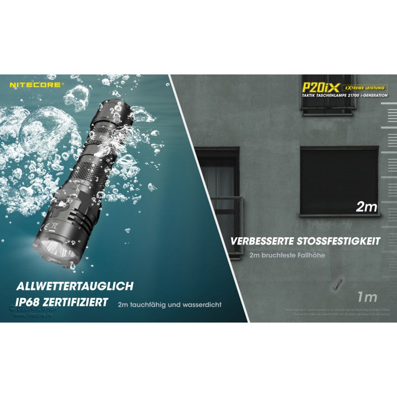 NiteCore® Taschenlampe P20ix inkl. Akku und Holster