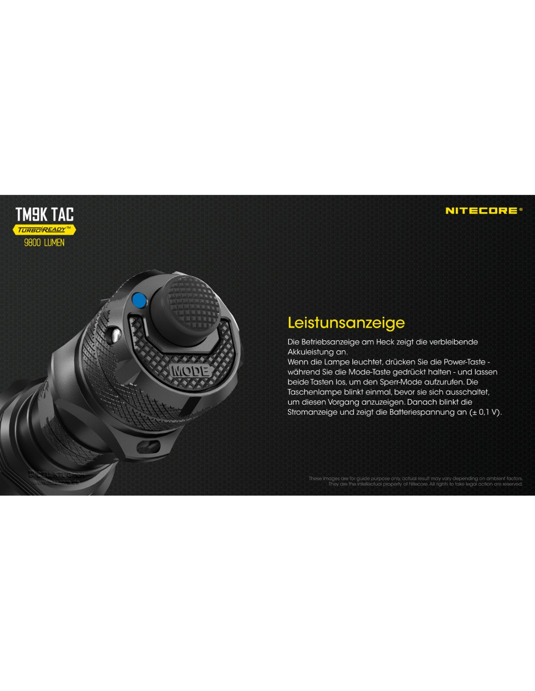 NiteCore® Taschenlampe "TM9K TAC " inkl. Akku und Holster