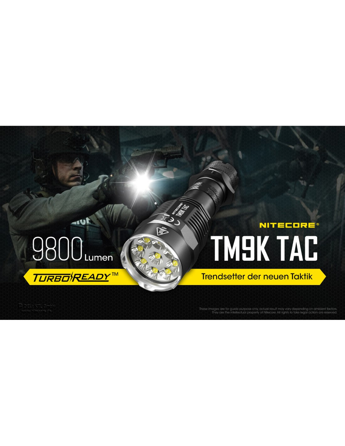 NiteCore® Taschenlampe "TM9K TAC " inkl. Akku und Holster