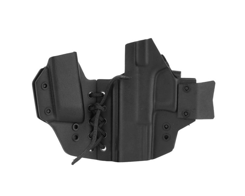 Doubletap Gear Kydex IWB Appendix Elastic Holster with pouch for Glock 19 pistols - Black