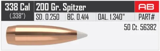 Geschosse Nosler AccuBond .338 cal, dia .338, 200grs