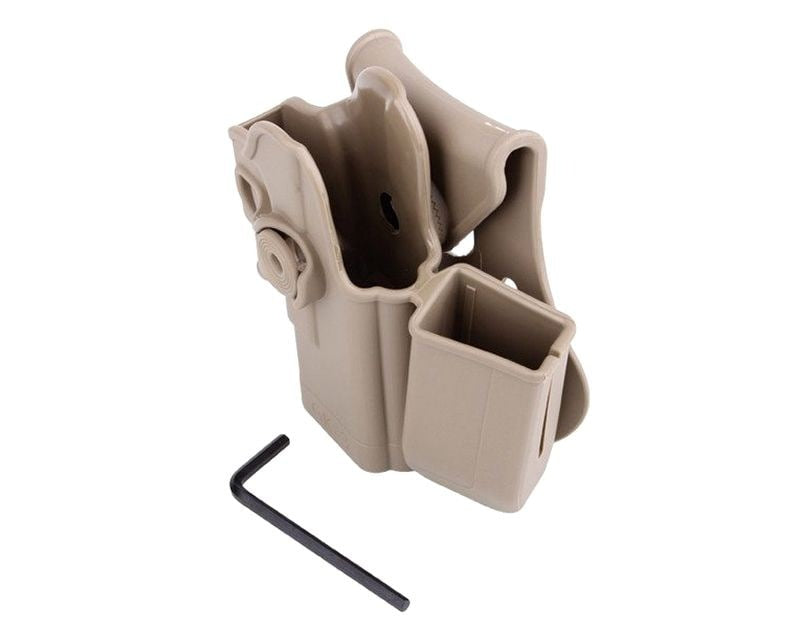 IMI Defense Level 2 Roto Paddle Holster with pouch for Glock 17/19/22/23/31/32/36 pistols - Desert Tan