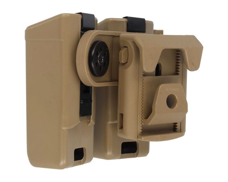 ESP double pouch with UBC-01 Clip mount for 9 mm pistol magazines - Khaki