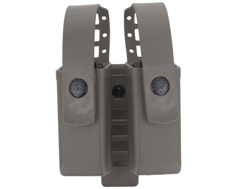 ESP double pouch with UBC-02 Clip mount for 9 mm pistol magazines - Olive Drab