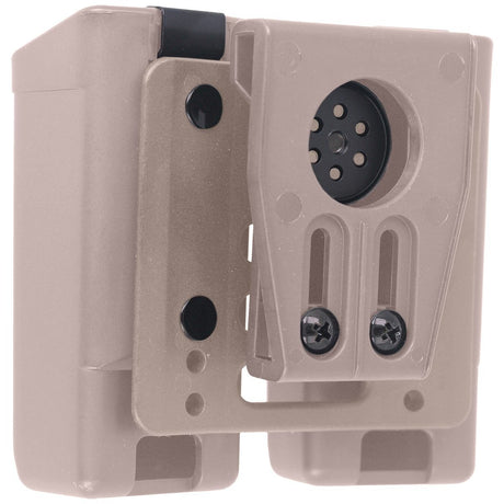 ESP double pouch with UBC-03 Clip mount for 9 mm pistols magazines - Khaki