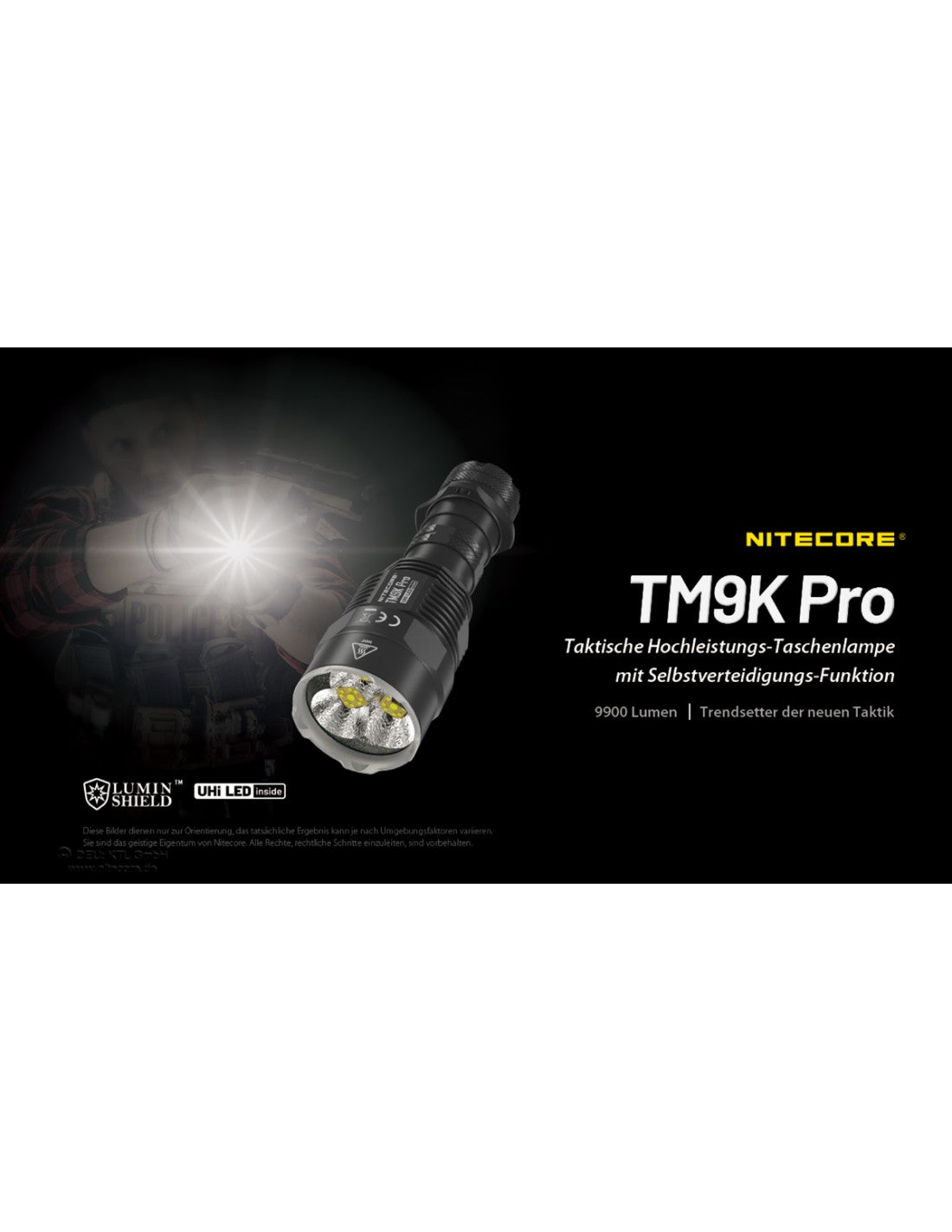 NiteCore® Taschenlampe "TM9K PRO" mit 9900 Lumen inkl. Akku & Holster