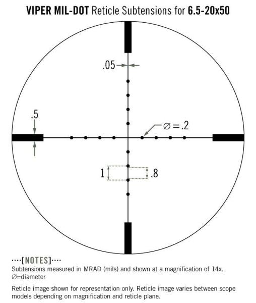 Vortex Viper 6,5-20x50 PA Mil Dot MOA