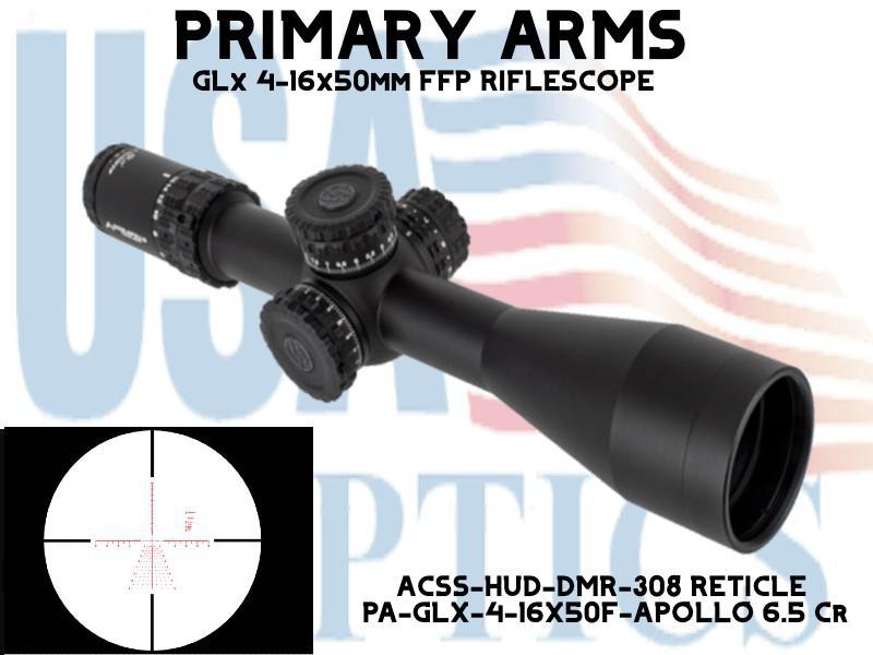 Primary Arms GLx 4-16x50 FFP Riflescope Illuminated ACSS Apollo 6.5CR/.224V