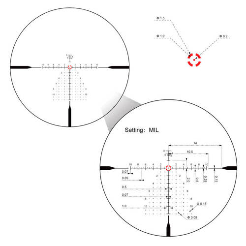 Vector Optics - Zielfernrohr Continental x10 ED CTR - 1-10x28 - 34 mm - Schwarz - SCFF-47