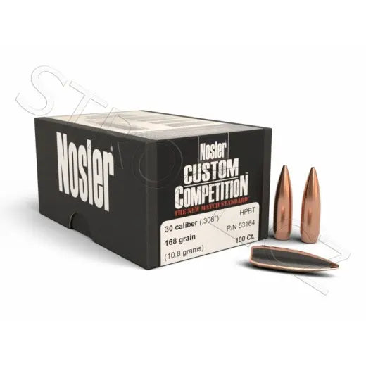 Geschosse Nosler Custom Competition .30 cal, dia .308, 168grs