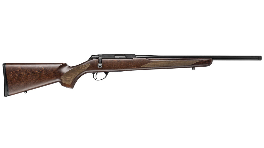TIKKA T1x HUNTER .22LR, schwarz, Lauflänge 20", Drall 16,5", Direktabzug, 5 Schuss, geölter Holzschaft, ohne Visierung, MG 1/2"-20UNF