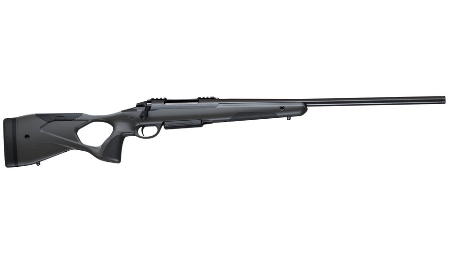 SAKO S20 HUNTER, .300 Win.Mag., schwarz, Lauflänge 24,3" 20mm, Direktabzug, 3 Schuss, ohne Visierung, schwarzer Synthetikschaft mit verstellbarer Backe, MG 5/8"-24