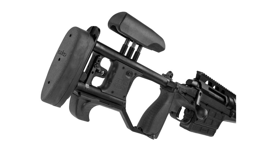 SAKO TRG M10 .338 Lapua Mag., schwarz Cerakote, Lauflänge 27" 22mm kanneliert, Druckpunktabzug, 30 MOA M-LOK, Alu/Synthetikschaft klappbar mit verstellbarer Backe in schwarz, 7 Schuss, MG M18X1