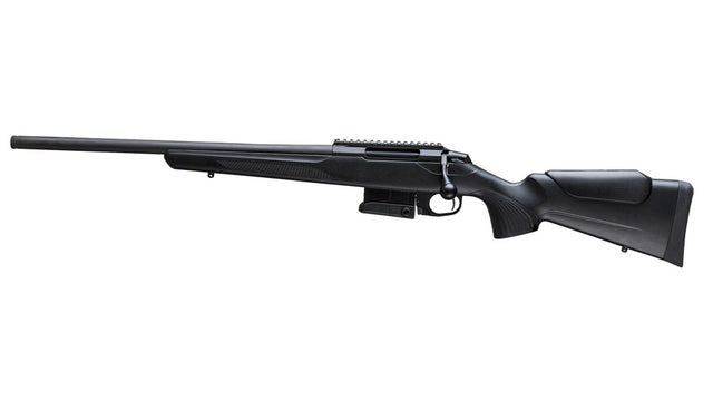 TIKKA T3x COMPACT TACTICAL RIFLE, Linksversion, .223 Rem., Black Steel, Lauflänge 20", Black, verstellbare Schaftbacke, MG 5/8"-24 UNEF